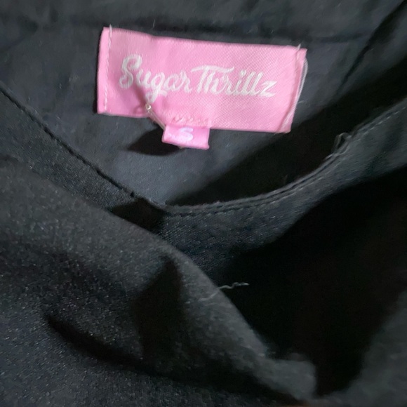 Sugar Thrillz Black Skirt with Pink Lace-Up - Picture 2 of 2